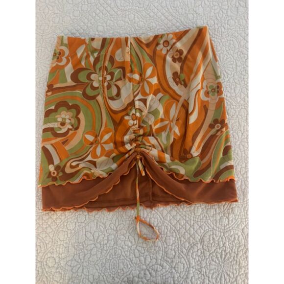 Wild Fable Y2K, 70th, psychedelic print, mini skirt, XL - Picture 3 of 5